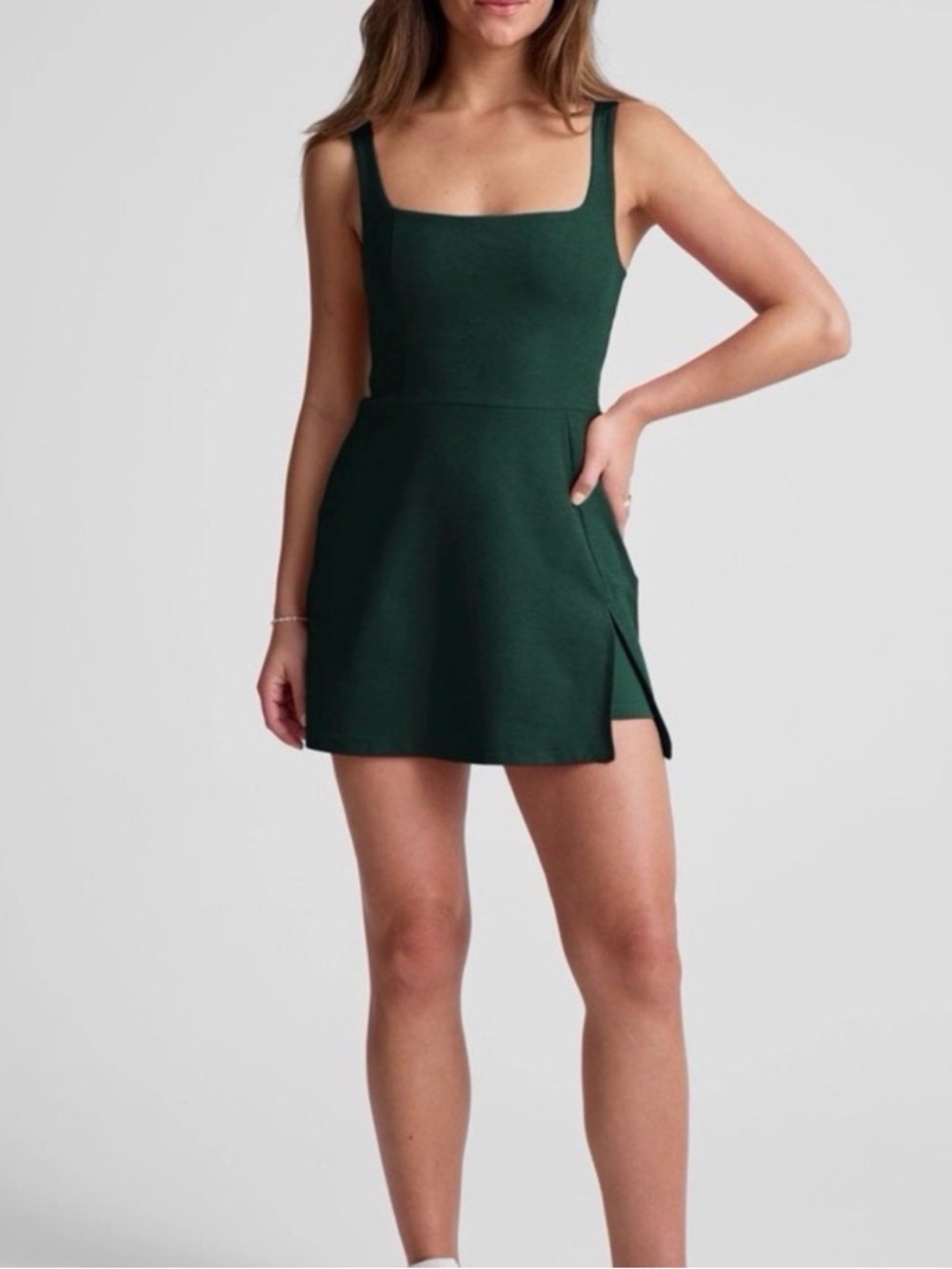 Spacedye Court Appeal Mini Dress
 Dark Green XS